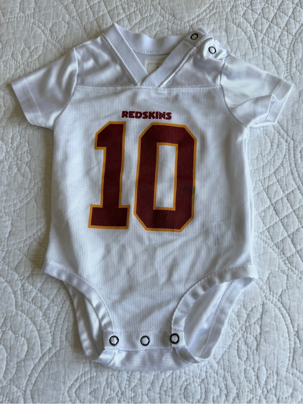 Washington Redskins #10 Griffin III NFL Jersey White Infant Baby One Piece 6-9M